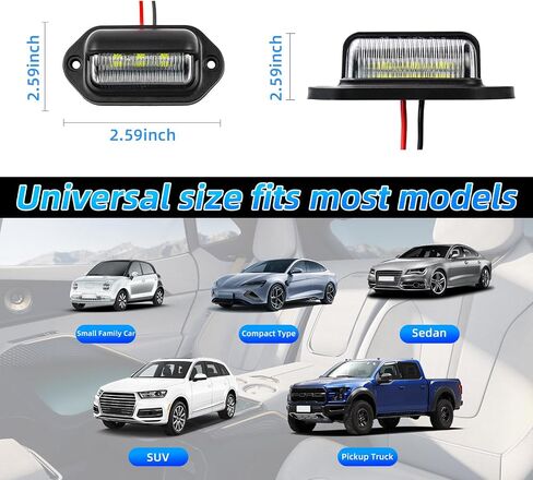 Kewucn 2 PCS 12-24V License Plate LED Light, Waterproof 6 LED License Plate Lamp Taillight for RV Camper Truck SUV Trailer Van, Step Courtesy Lights, Dome Cargo Lights or Under Hood Lights (Blue) in Kuwait