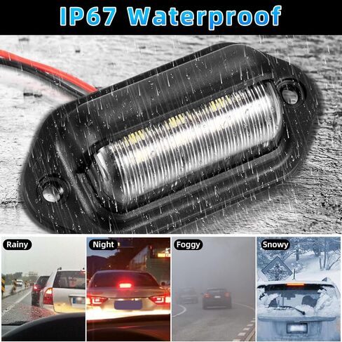 Kewucn 2 PCS 12-24V License Plate LED Light, Waterproof 6 LED License Plate Lamp Taillight for RV Camper Truck SUV Trailer Van, Step Courtesy Lights, Dome Cargo Lights or Under Hood Lights (Blue) in Kuwait