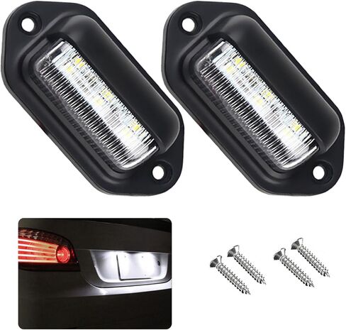 Kewucn 2 PCS 12-24V License Plate LED Light, Waterproof 6 LED License Plate Lamp Taillight for RV Camper Truck SUV Trailer Van, Step Courtesy Lights, Dome Cargo Lights or Under Hood Lights (Blue) in Kuwait