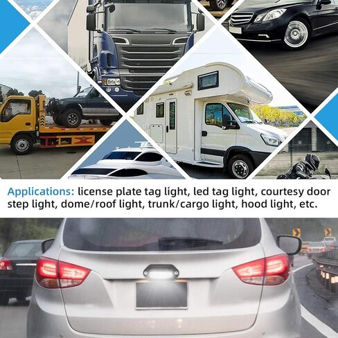 Kewucn 2 PCS 12-24V License Plate LED Light, Waterproof 6 LED License Plate Lamp Taillight for RV Camper Truck SUV Trailer Van, Step Courtesy Lights, Dome Cargo Lights or Under Hood Lights (Blue) in Kuwait