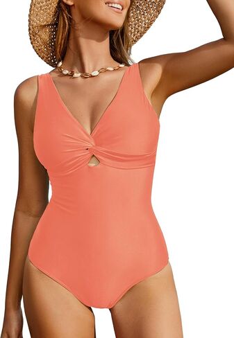 GRAPENT One Piece Swimsuit Women Padded Twist Knot Cut Out Adjustable Straps Bathing Suits Beach Modest Swimming Suits in Kuwait