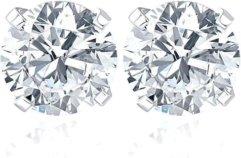 Certified 1 Ct TW Round Cut Diamond Studs Women's Earrings in 14k White or Yellow Gold Lab Grown (D,E/VS-SI1) in Kuwait