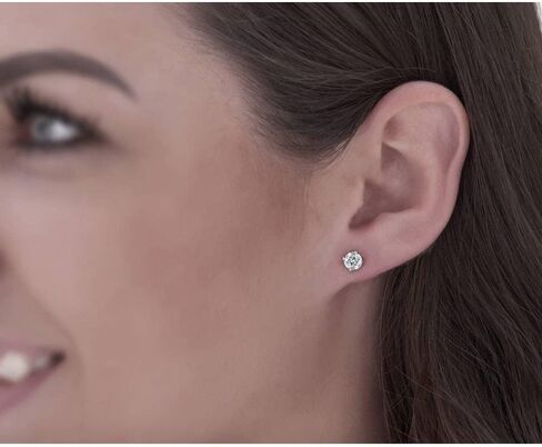 Certified 1 Ct TW Round Cut Diamond Studs Women's Earrings in 14k White or Yellow Gold Lab Grown (D,E/VS-SI1) in Kuwait