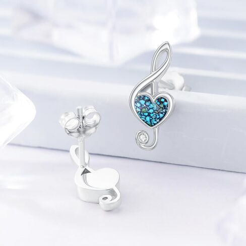 Music Note Earrings 925 Sterling Silver Music Note Turquoise Stud Earrings Turquoise Music Jewelry Gifts for Music Lover Women Mother in Saudi Arabia