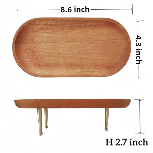 Wooden Key Trays Decorative, Key Tray for Entryway Table, Jewelry Organizer, Elegant Decorative Tray Storage Trays Brass Feet in Saudi Arabia
