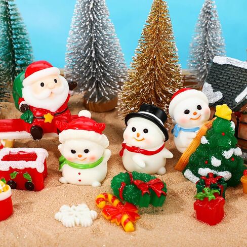 HyDren Zen Kit Garden for Desktop Christmas Desk Decor Sand Tray Therapy Kit with Bamboo Tray Tools Christmas Cottage Night Lights Santa Claus Pine Tree Decor Gifts Decor Gifts for Man Women in Saudi Arabia