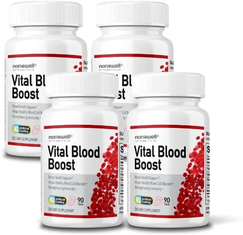 Vital Blood Boost - Dietary Supplement for White and Red Blood Cell Support - Iron with Selenium, Zinc, Vitamin B12 & Folic Acid - 90 Tablets, 90 Day Supply in Saudi Arabia