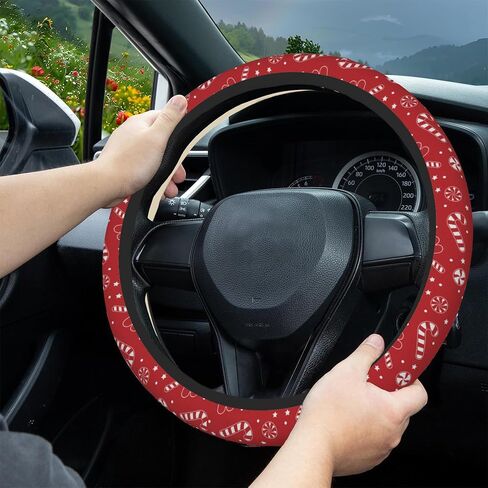 Halloween Spider Webs Steering Wheel Covers Universal 15 Inch Car Wheel Cover,Anti-Slip Breathable Car Accessories Protector Fit for Trucks,Sedans,SUVs,Vans in Saudi Arabia