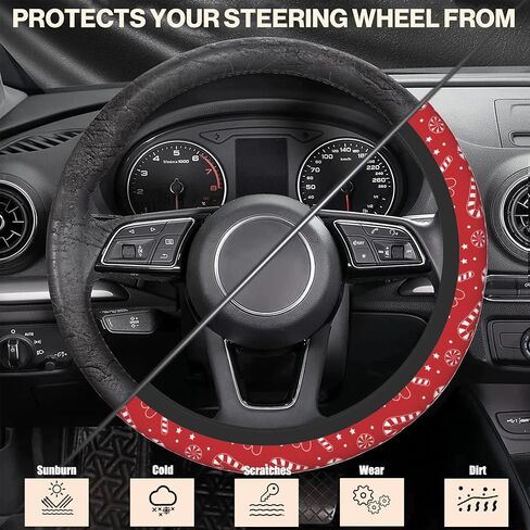 Halloween Spider Webs Steering Wheel Covers Universal 15 Inch Car Wheel Cover,Anti-Slip Breathable Car Accessories Protector Fit for Trucks,Sedans,SUVs,Vans in Saudi Arabia