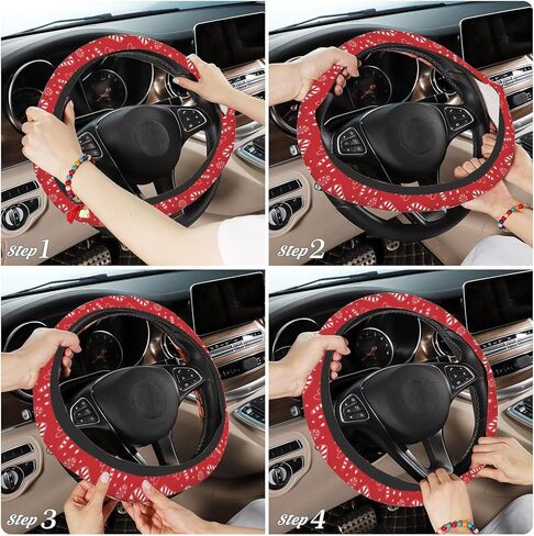 Halloween Spider Webs Steering Wheel Covers Universal 15 Inch Car Wheel Cover,Anti-Slip Breathable Car Accessories Protector Fit for Trucks,Sedans,SUVs,Vans in Saudi Arabia