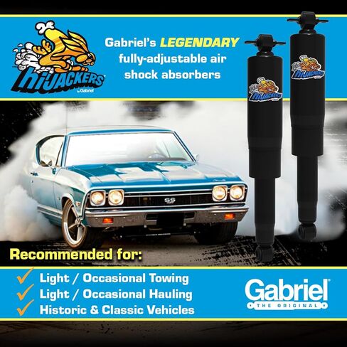 Gabriel 49311 HiJackers Rear Adjustable Air Shock Absorbers Fits Isuzu Amigo, Trooper; Jeep Comanche, Gladiator, Mitsubishi Montero; Nissan Frontier, Pathfinder, Xterra; Toyota Land Cruiser (1 Pair) in Kuwait