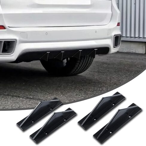 4pcs Car Lower Bumper Lip Diffuser, Rear Splitter Lip Wing with Screw, Anti-Crash Accessories Spoiler Fin Protector,Universal Auto Decoration for Car SUV Truck (A Black) in Kuwait