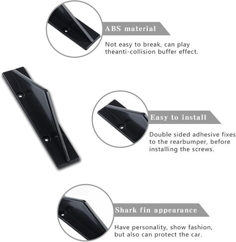 4pcs Car Lower Bumper Lip Diffuser, Rear Splitter Lip Wing with Screw, Anti-Crash Accessories Spoiler Fin Protector,Universal Auto Decoration for Car SUV Truck (A Black) in Kuwait