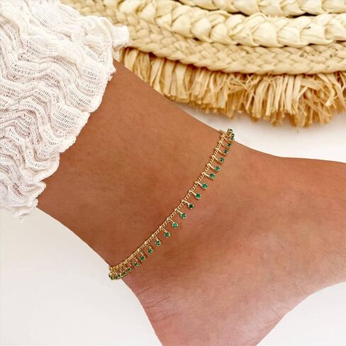 WEARON الذهب الكاحل أساور للنساء 18K مطلية بالذهب خلخال شقة مارينر صندوق كابل حبة ثعبان فيجارو الكوبي بار مشبك ورق ربط سلسلة خلخال in Saudi Arabia