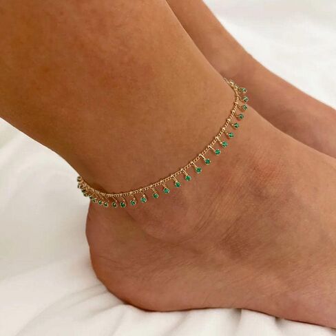 WEARON الذهب الكاحل أساور للنساء 18K مطلية بالذهب خلخال شقة مارينر صندوق كابل حبة ثعبان فيجارو الكوبي بار مشبك ورق ربط سلسلة خلخال in Saudi Arabia