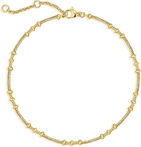 WEARON الذهب الكاحل أساور للنساء 18K مطلية بالذهب خلخال شقة مارينر صندوق كابل حبة ثعبان فيجارو الكوبي بار مشبك ورق ربط سلسلة خلخال in Kuwait