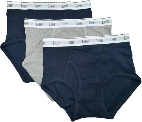 سراويل داخلية قطنية من Lee، 3 قطع، 100% قطن، مقاسات صغيرة إلى XX-Large، ملاءمة كلاسيكية (الولايات المتحدة، ألفا، X-Large، عادي، عادي، رمادي داكن-كحلي) in Kuwait
