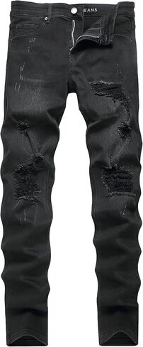 ABSECAI Men's Ripped Jeans Slim Fit Skinny Stretch Jeans Pant in Kuwait