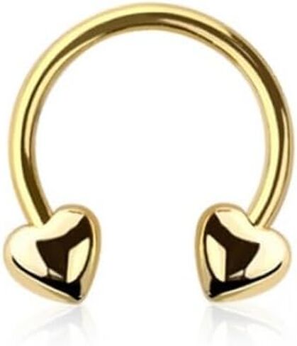 Pierced Owl 16GA 316L Stainless Steel Heart Ends Horseshoe Circular Barbell in Saudi Arabia