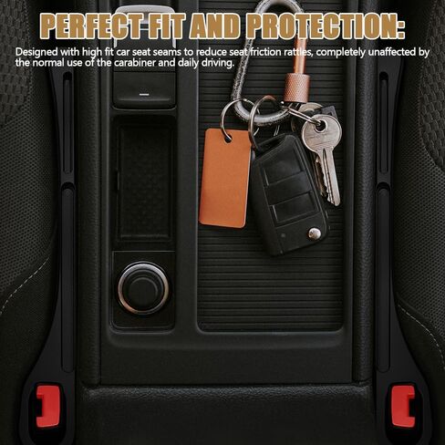 2PCS Car Seat Gap Filler Organizer with Phone Holder, Car Seat Side Gap Filler, Car Seat Gap Organizer for Prevent Falling, Universal Car Accessories Car Seat Gap Filler for Most Cars (Black) in Kuwait