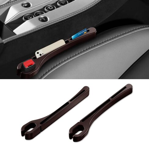 2PCS Car Seat Gap Filler Organizer with Phone Holder, Car Seat Side Gap Filler, Car Seat Gap Organizer for Prevent Falling, Universal Car Accessories Car Seat Gap Filler for Most Cars (Black) in Kuwait