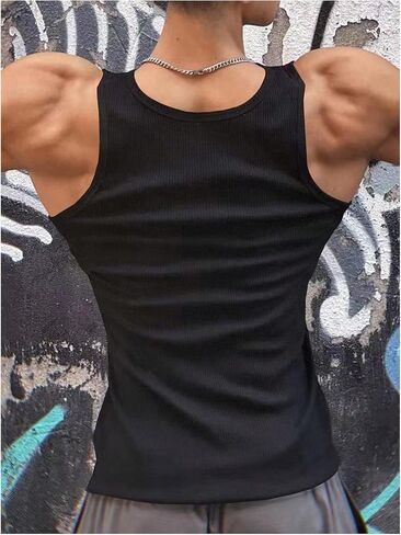 SHENHE Men's 3 Piece Muscle Tank Tops Crew Neck Sleeveless Basic Summer Tops Gym Workout Tanks in Saudi Arabia