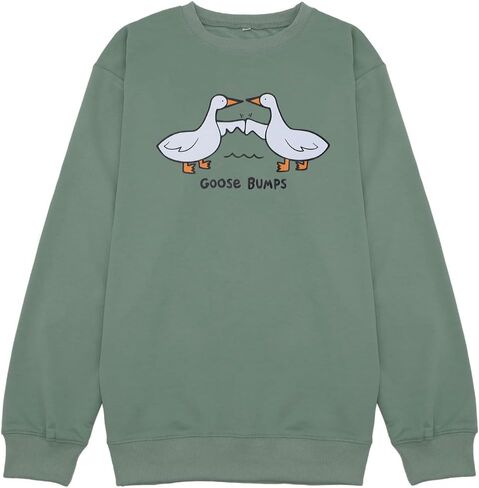 المرأة مضحك أوزة المطبات البلوز لطيف بطة الحيوان Pun البلوز Crewneck الخريف الشتاء هدية قميص in Saudi Arabia