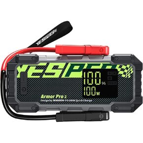 YESPER Battery Jump Starter 83200 mAh 3000A Peak Jump Box for car(Up to 9.5.0L Gas or 7.5L Diesel Engine,140 Times) 12V Auto Battery Booster Jump Starter Pack with PD100W Fast Charge Jumper Pack