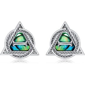 Therian Cufflinks for Men Sterling Silver Abalone Shell Theria Cuff Links Celtic Knot Therian Jewelry for Father Husband