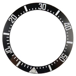 BRRNOO 40mm Ceramic Watch Bezel Insert - White Character on Black Back - Watchmaker's Repair and Replacement Accessory - Ceramic Bezel Ring for Watch
