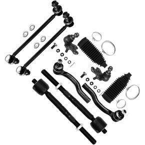 SCITOO 10pcs Front Suspension Kit Sway Bar Links Lower Ball Joints Inner Outer Tie Rod Ends w/Steering Boots Fit For 2004-2010 For Toyota For Sienna