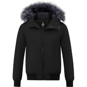 wantdo Women's Thicken Hooded Winter Coat Puffer Jacket Short Warm Parka with Hood