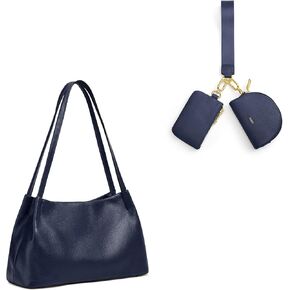 Kattee Leather Hobo Bag Bundle with Dual Pouch Wristlet Wallet