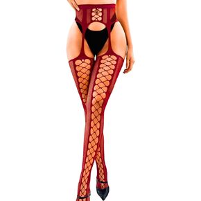 Women Sexy Fishnet Tights, Suspender Pantyhose With Garter Belt, Stockings Lingerie Outfit Going Out Party Club Rave