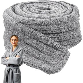 Prasacco Robe Belt Grey Robe Tie Cotton Robe Strap Bathrobe Belt Replacement Bathrobe Tie Waist Belt Robe Belt Replacement, 70.86 x 1.96 inch