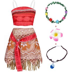 Jurebecia Princess Adventure Costume for Girls Two Piece Crop Top Tassel Skirt Kids Halloween Dress up Birthday Party Outfit