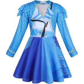 Descendant Red Costume Girls Halloween Costumes Outfit Princess Dresses Kids Long Sleeves Cosplay Clothes