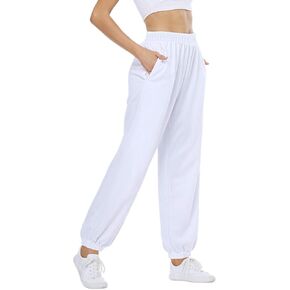 Womens Yoga Pants Lounge Baggy Straight Wide Leg Sweatpants Bottom Slit Yoga Pants with Pockets