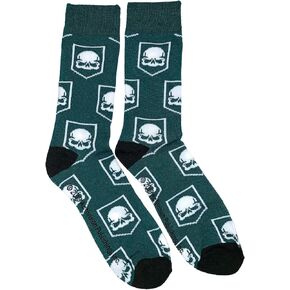 Call of Duty Black Ops 4 Green and White Skull Crew Sock Pair