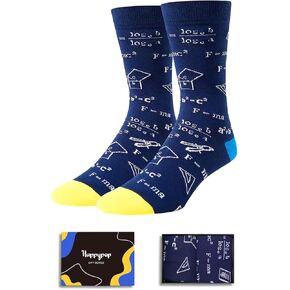 HAPPYPOP Funny Socks for Men - Math Chemistry Gifts for Male, Pi Day Gifts for Math Lovers