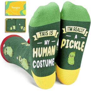 HAPPYPOP Funny Pickle Gifts Pickle Lover Gifts - Pickle Socks Women Men, Novelty Food Socks, Christmas Stocking Stuffers