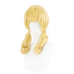 Anime Mami Tomoe Wig Blonde Curly in Twin Drills Party Hair Halloween Cosplay Props Accessory