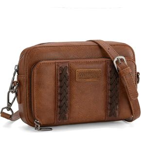 Wrangler Crossbody Bag for Women Shoulder Purse Small Multi Pocket Crossover Bag with Adjustable Strap