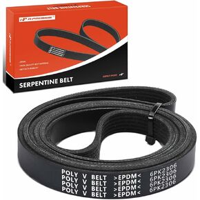 A-Premium Serpentine Drive Belt Compatible with Toyota, Mazda, Ford, Lincoln, Chevrolet, GMC, Isuzu, Mercury & Saab Cars - Tundra, 6, Crown Victoria, Grand Marquis, Town Car, Astro, G10, G20 & More