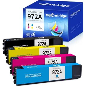 MYCARTRIDGE Remanufactured Ink Cartridge Replacement for HP 972 972A Ink Cartridges Combo Pack use with PageWide Pro 477dw 577dw 377dw 477dn 452dn 452dw 552dw Black Cyan Magenta Yellow (4-Pack)