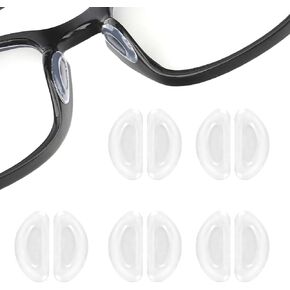 Eyeglass Nose Pads, Nose Pads for Glasses, 5 Pairs Adhesive Eye Glasses Nose Pads Non Slip, 2mm Thickness Anti-Slip Nose Pads, Silicone Glasses Nose Grips for Eyeglass Glasses Sunglasses(Clear)