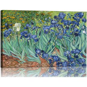 YRYWAWA Van Gogh Wall Art Irises Flower Garden Canvas Art Prints Famous Oil Painting Reproduction Pictures Modern Floral Artwork Classic Wall Art for Living Room Bedroom Office Home Decor 24x36 inch