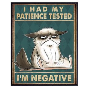 Funny Wall Art & Decor - Funny Wall Decor - Office Wall Decor - Cute Cat Wall Decor - Yellowbird Art & Design Home Decor Poster - I Had My Patience Tested - Cat Lover Gifts - UNFRAMED 8x10