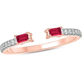 Cali Trove Sterlingsilver Diamond&Gemstone openRings for women.Stackable Sterling Silver Rings for women Open Rings for women.Gift for woman.Gift for Her.White