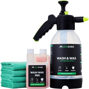Waterless Car Wash Kit | Wash & Spray Wax 100+ Cars | All-In-One Car Cleaning Kit With Car Wash Sprayer & Concentrate Car Wash Soap | Exterior & Interior Car Cleaner For Fast Car Detailing